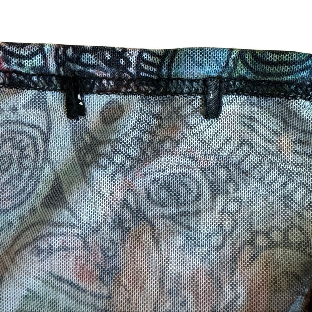 90s Y2K Celestial Sun Mesh Crop Tank Top Boho Festival Size XS - Picture 4 of 5